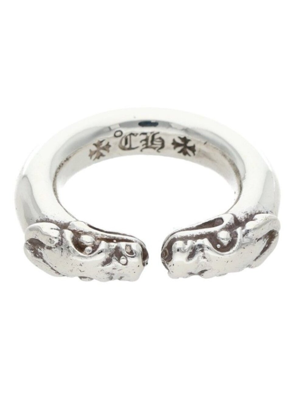 Chrome Hearts Double Dog Ring Silver